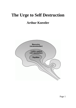 The Urge to Self Destruction Arthur Koestler