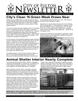 City`s Clean `N Green Week Draws Near Animal