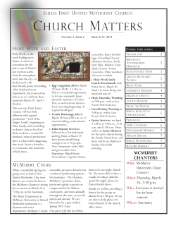 Volume 4 Issue 6, March 17, 2015 - First United Methodist Church of