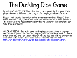 The Duckling Dice Game - Fun-A-Day!