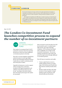 The London Co-investment Fund launches