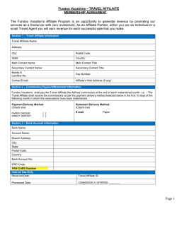 Travel Affiliate Application Form