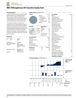 RBC O`Shaughnessy All-Canadian Equity Fund