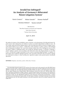 An Analysis of Germany`s Bifurcated Patent Litigation System