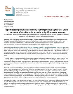 Report: Leasing NYCHA Land in NYC`s Stronger Housing Markets