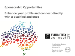 Sponsorship Opportunities Enhance your profile and
