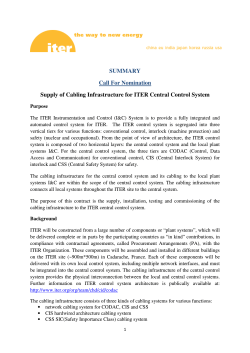 SUMMARY Call For Nomination Supply of Cabling Infrastructure for