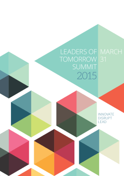 LEADERS OF TOMORROW SUMMIT MARCH 31