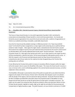Woodfibre LNG Comments - The Future of Howe Sound Society