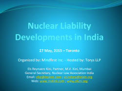Nuclear Liability Developments in India 27 May