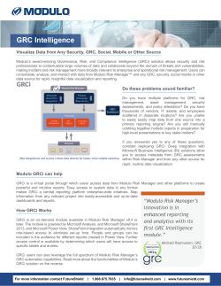 Modulo GRC Intelligence Brochure
