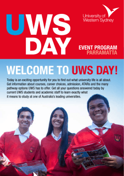 WELCOME TO UWS DAY!