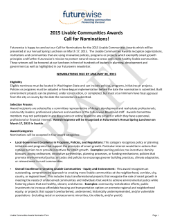 2015 Livable Communities Awards Call for Nominations!