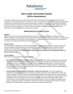 2015 Livable Communities Awards Call for Nominations!