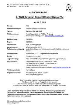 2. TWB Bavarian Open 2015 der Klasse F5J - fve