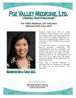 Fox Valley Medicine, Ltd. welcomes Maureen Dela Cruz, M.D.
