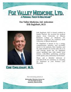 Fox Valley Medicine, Ltd. welcomes Erik Englehart, M.D.
