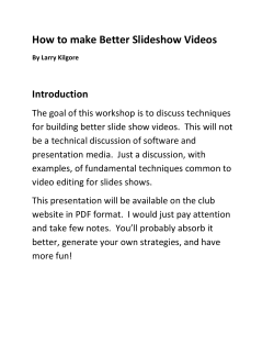 How to make Better Slideshow Videos