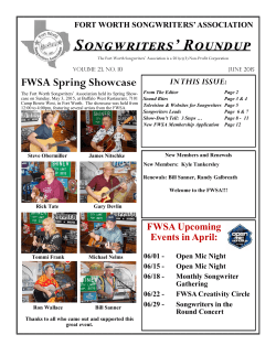 Songwriters` Roundup - Fort Worth Songwriters Association