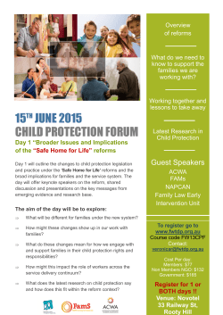 15TH JUNE 2015 CHILD PROTECTION FORUM