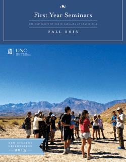 Fall 2015 Brochure - First Year Seminars Program