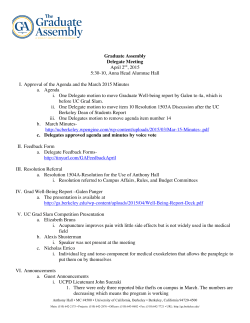 Minutes - Graduate Assembly - University of California, Berkeley