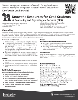 Know the Resources for Grad Students