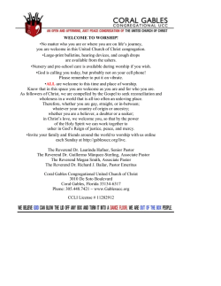 Weekly Bulletin - Coral Gables Congregational United Church of