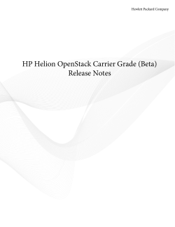 HP Helion OpenStack Carrier Grade (Beta) Release Notes