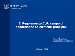 Il Regolamento CLP: campo di applicazione e elementi