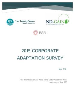 2015 CORPORATE ADAPTATION SURVEY - ND-GAIN