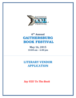 Literary Vendor Application - Gaithersburg Book Festival