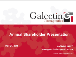 View Galectin Therapeutics` Annual Shareholder Presentation