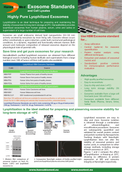 Exosome standards brochure - Galen Laboratory Supplies