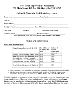Galesville Memorial Hall Rental Agreement