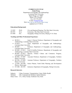 Fahui Wang`s CV - Department of Geography & Anthropology
