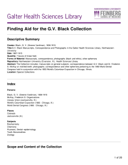 Finding Aid for the GV Black Collection Descriptive Summary