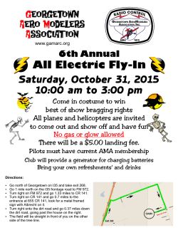 All Electric Fly-In Saturday, October 31, 2015 10:00 am to 3:00 pm