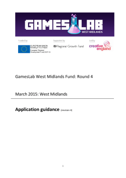 Application Guidance - Creative England GamesLab