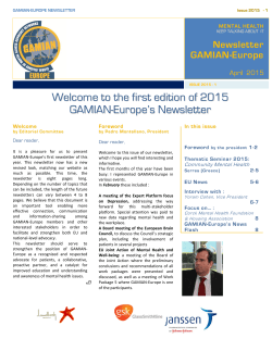 Newsletter 2015_1 The first issue of the Gamian