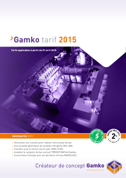 Gamko tarif 2015 - Gamko Ã©quipement