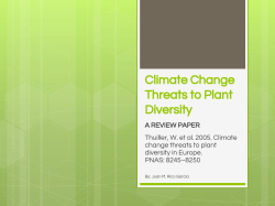 Climate Change Threats to Plant Diversity