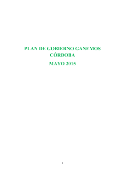 propuesta de plan de gobierno ganemos cordoba