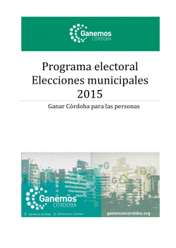 Programa Electoral de GANEMOS CÃRDOBA