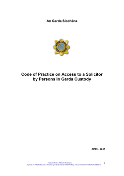 Code of Practice on Access to a Solicitor by Persons in Garda Custody