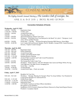 Convention Schedule - Garden Club of Georgia