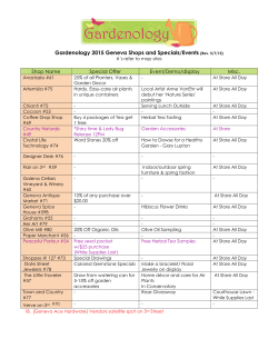 Gardenology 2015 Geneva Shops and Specials/Events (Rev. 5/7/15)