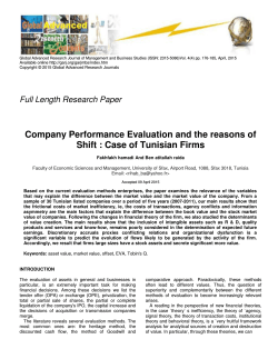 Company Performance Evaluation and the reasons of Shift : Case of