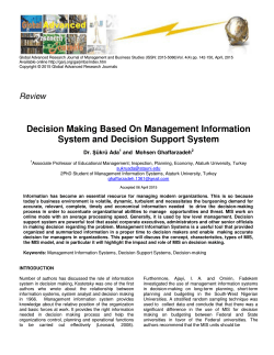 Decision Making Based On Management Information System and