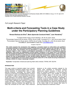 Multi-criteria and Forecasting Tools in a Case Study under the